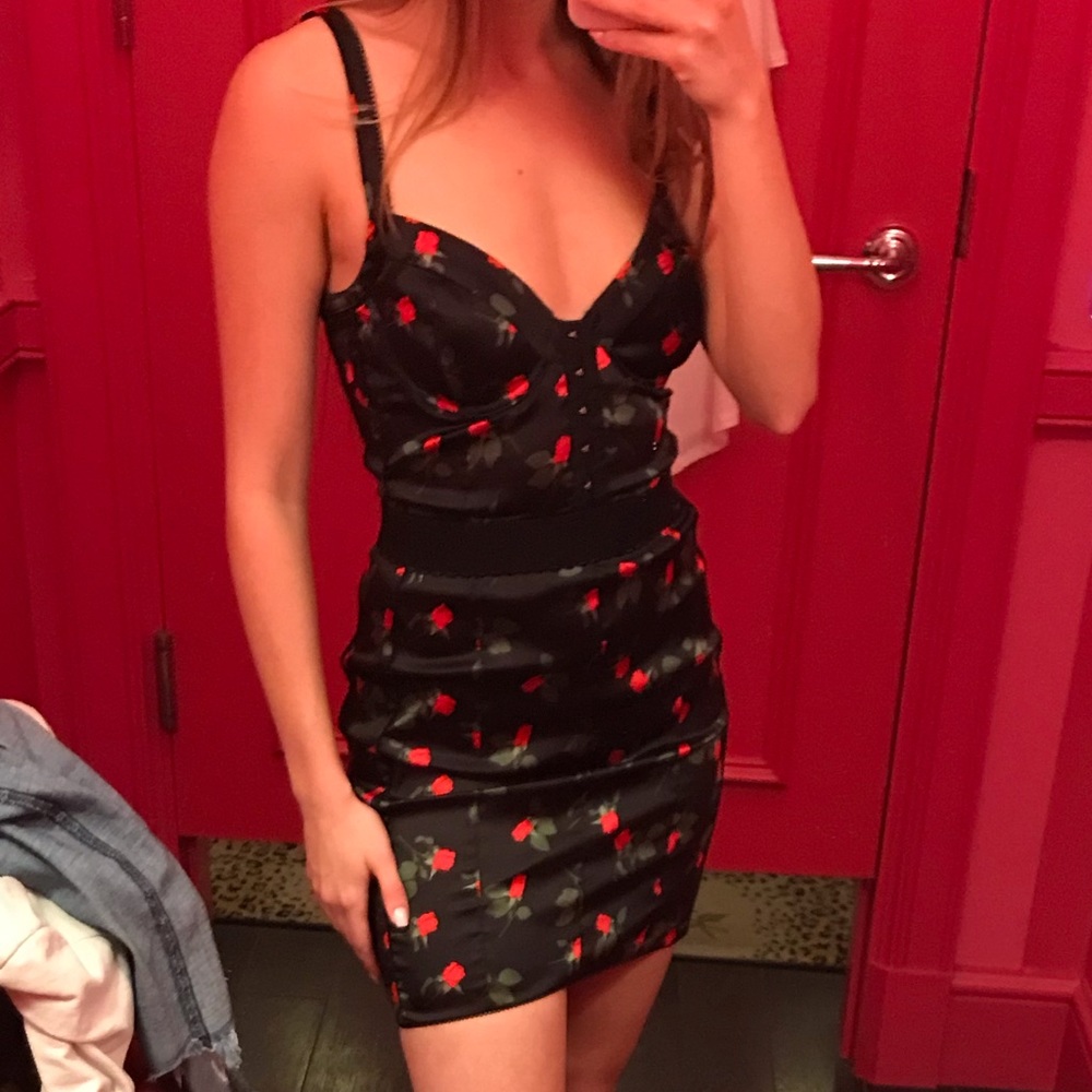 For Love and Lemons Satin Roses Dress
